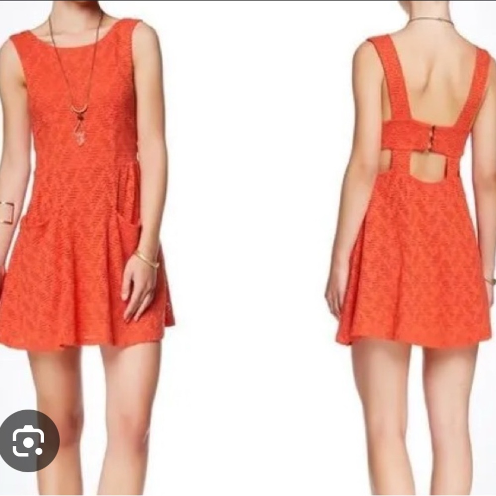 Elegant Free people Orange Sleeveless Dress